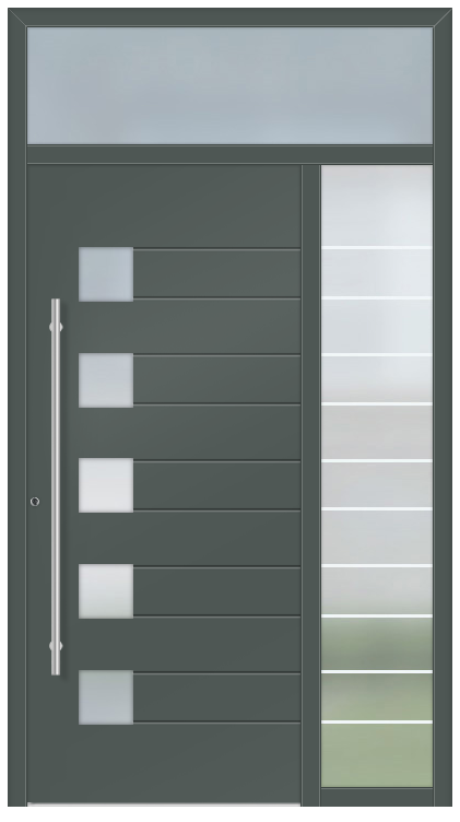 Tür mit Seitenteil rechts und Oberlicht